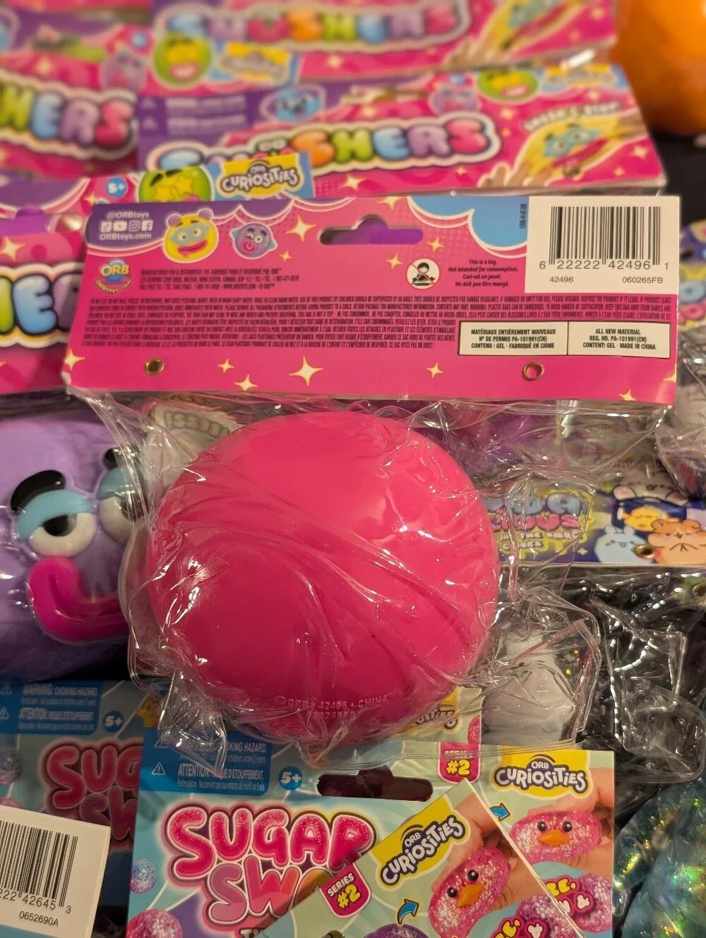 NEW ORB Curiosities Smushers Hot Pink Monster Squishy Stress Toy Fidget Sensory